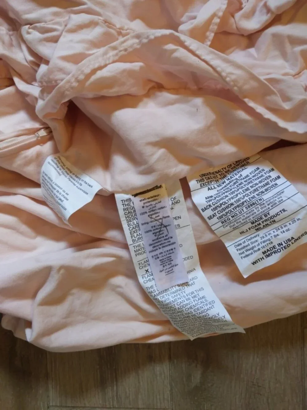 pottery barn kids oversize anywhere chair cover Dusty blush pink ruffle mono rem